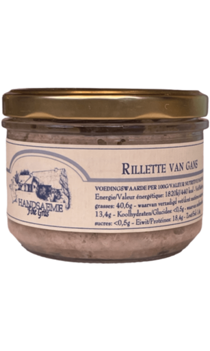 [VOPTHZ002] Handsaeme, Rillette Gans bokaal 200g