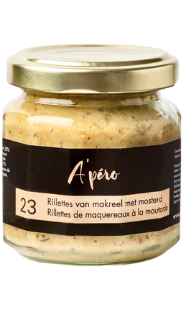 A'pero 23  Rillettes makreel en mosterd 90gr